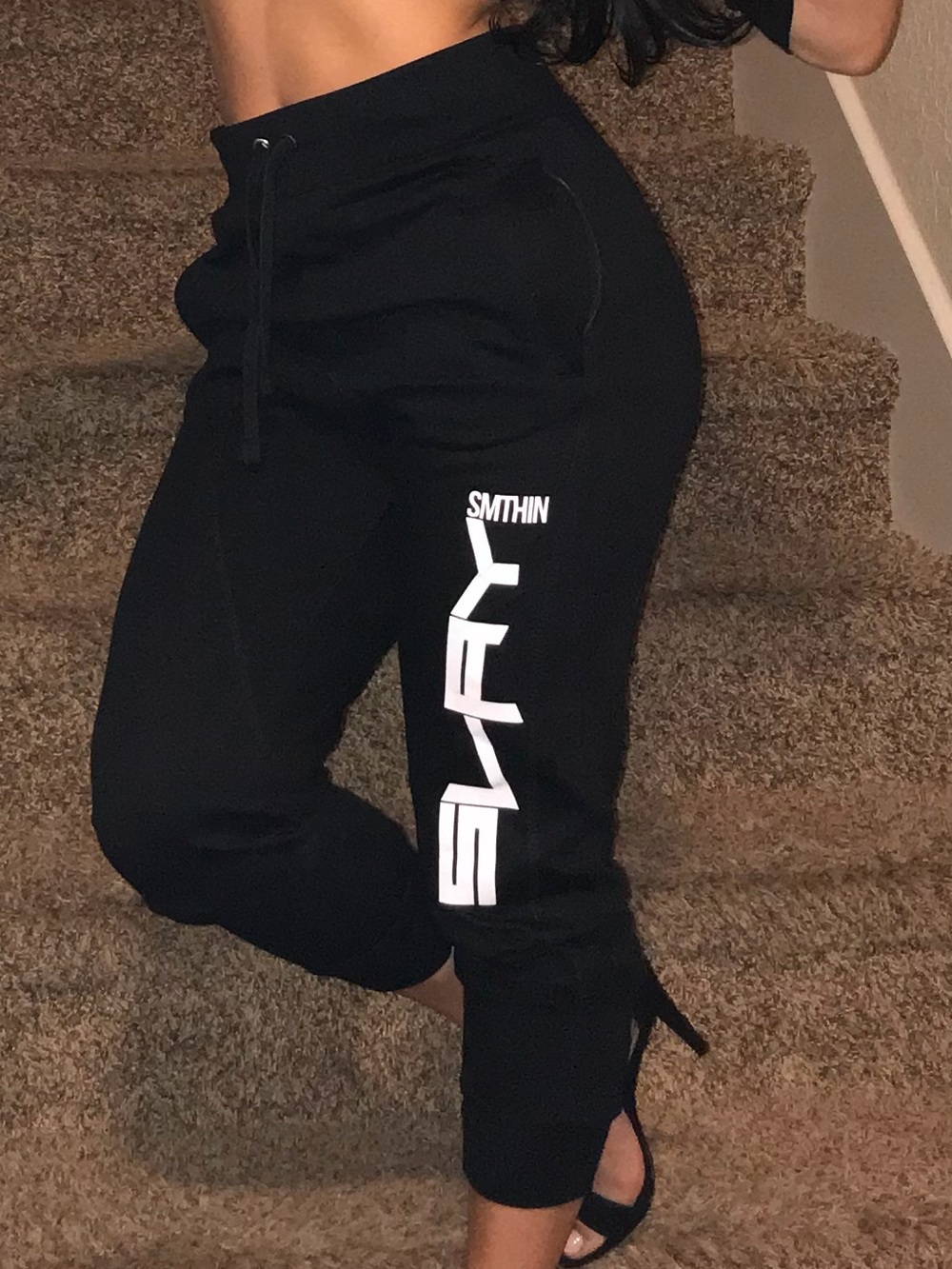 Black Jogger Sweatpants with zipper pockets!